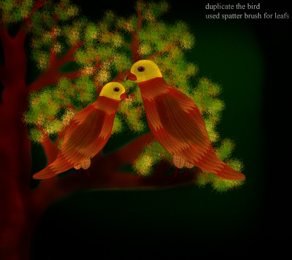Creation of birds in love...: Step 8